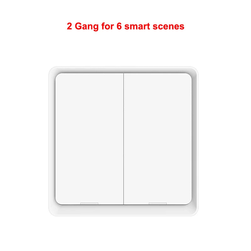 ZigBee Tuya Smart Wireless Button Switch 1/2/3/4 Gang Wiring Free Wireless Scene Switch Battery Powered Can Through Wall Control