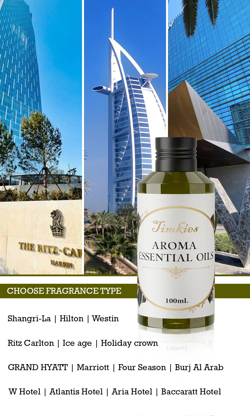 100ML Hotel Room Fragrance Diffuser for Home Air Freshener Scenting Device Air Purifier Humidifier Car Essential Oil Refil