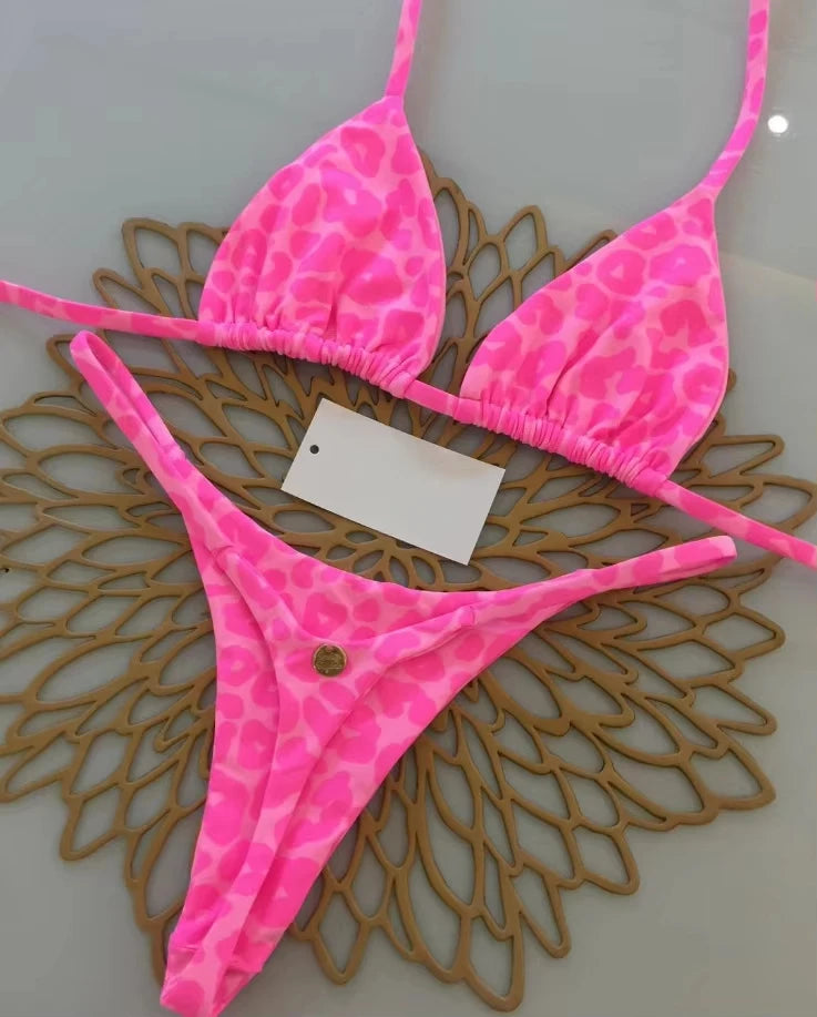 New Bikini Women Swimsuit Beach Vacation Swimwear Leopard Printed Sexy Bikini Set Beachwear Swimsuit Thong Bathing Suit Biquinis