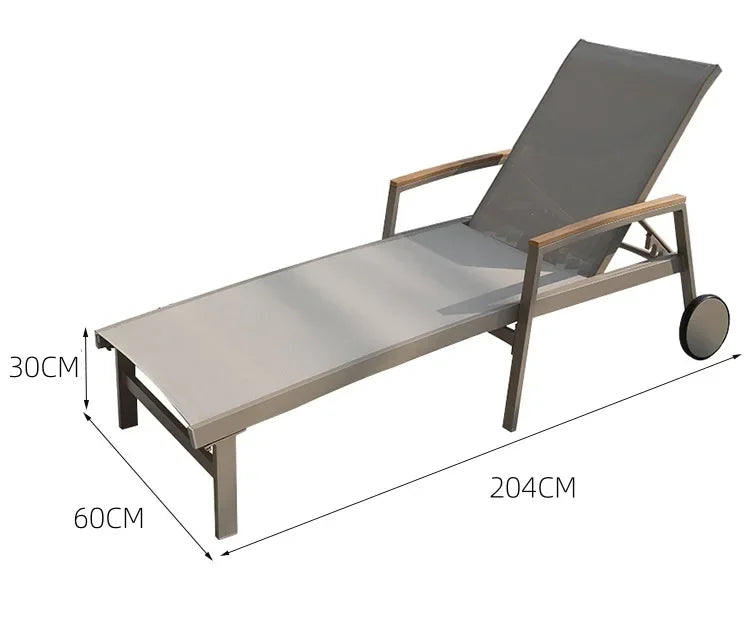 TQH-c13  Outdoor Courtyard Lying Pool Beach Leisure Lounger Waterproof and Sunscreen Hotel B & B Terrace Lying Bed Coffee Table