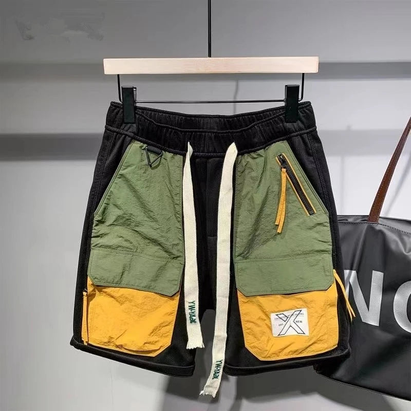 Supzoom 2026 New Arrival Summer Loose Casual High Street Trendy Contrast Color Stitching Pocket Personalized Workwear Shorts Men