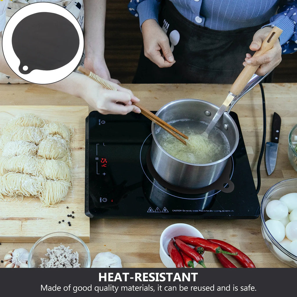 2Pcs Solid Color Silicone Induction Cooktop Mat Heat-Resistant Nonstick Protective Cooker Pad for Electromagnetic Stove