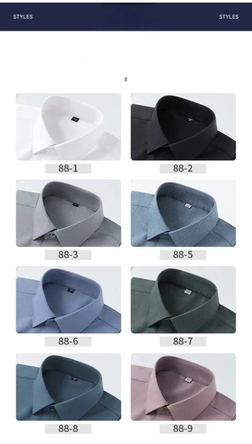 New in Shirt High Quality Solid Color Wool Long Sleeve Shirts for Men Slim Fit Formal Shirt Soft White Business Casual Clothes