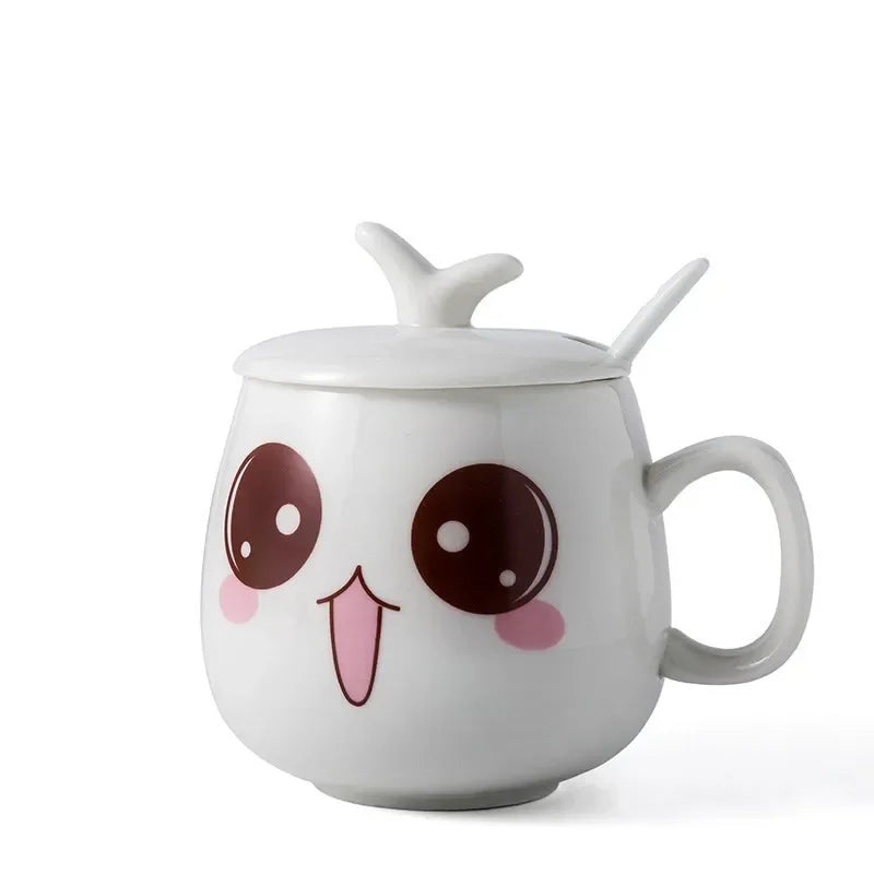 Modern simplicity Creative Ceramic Mugs Cute Cartoon Face Expression Water Container Lover Coffee Mugs Travel cute cup gift