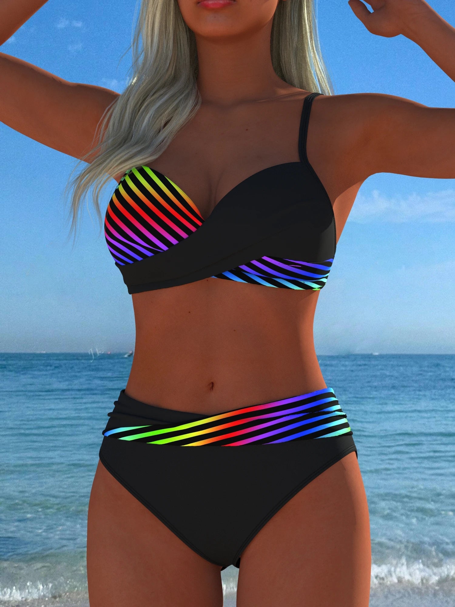 Women's Swimwear Swimming Suit Beach Outfits Summer Beach Festival Vacation Travel Sexy Luxury Modern Two Piece Set Bikinis