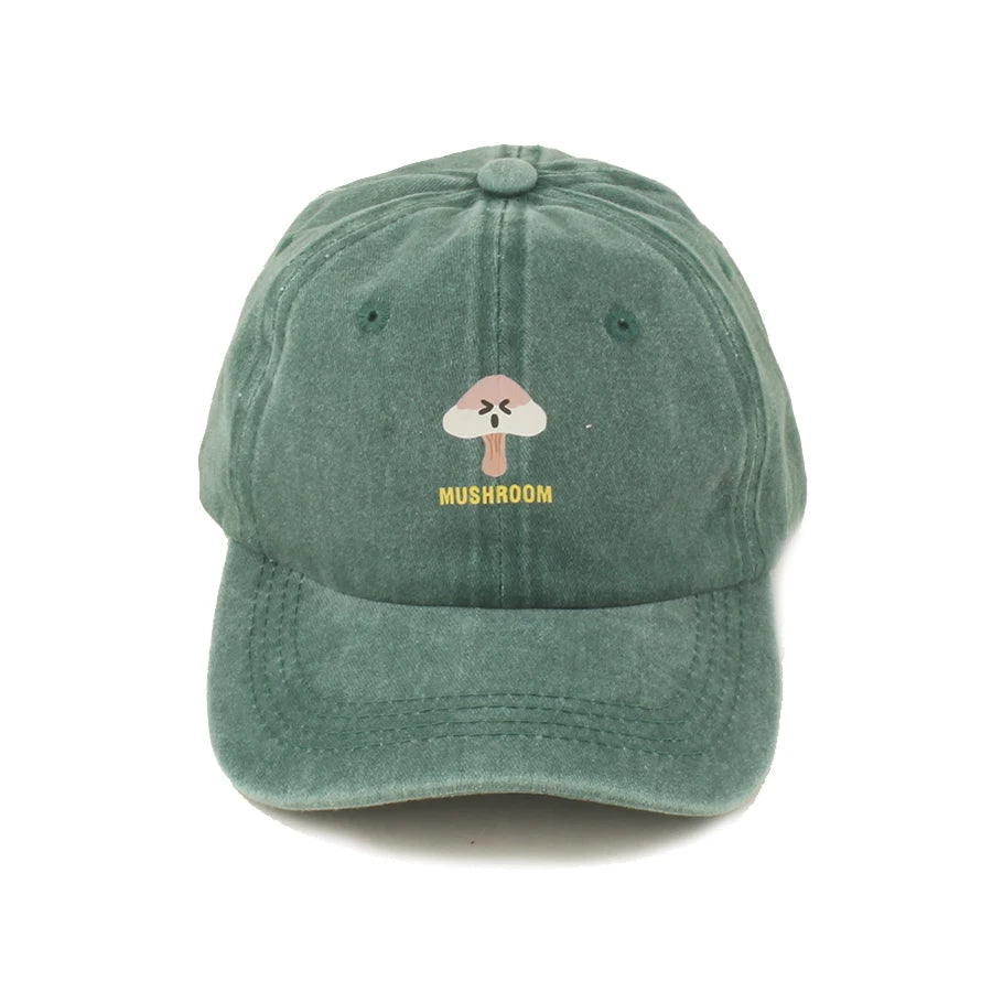 Kids Cartoon Adjustable Baseball Cap Baby Girl Boy Summer Washed Denim Sun Protection Snapback Cap Cute Sun Hats Children 3-7Y