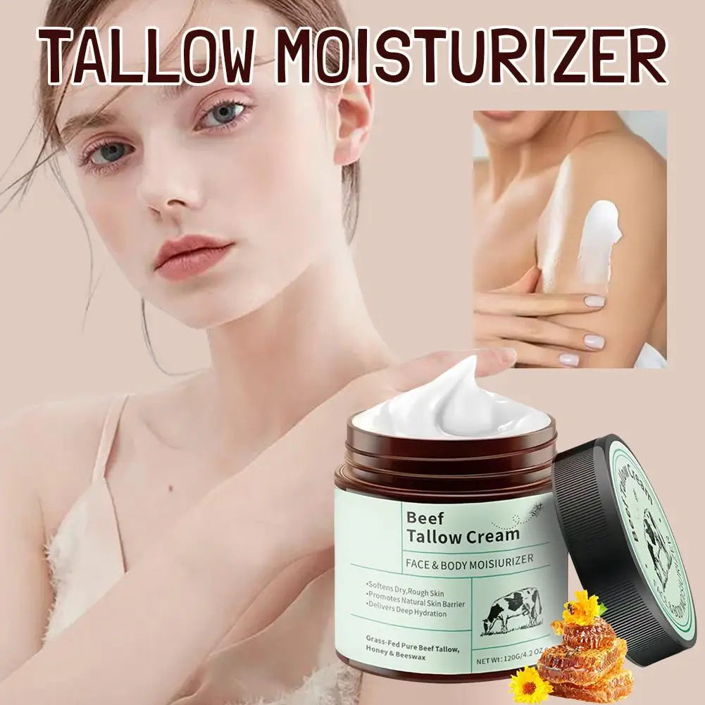 120g Beef Tallow Honey Moisturizer Cream Brightening Rejuvenation Nourishing Hydrating Redness Repair Pore Women's Cosmetics