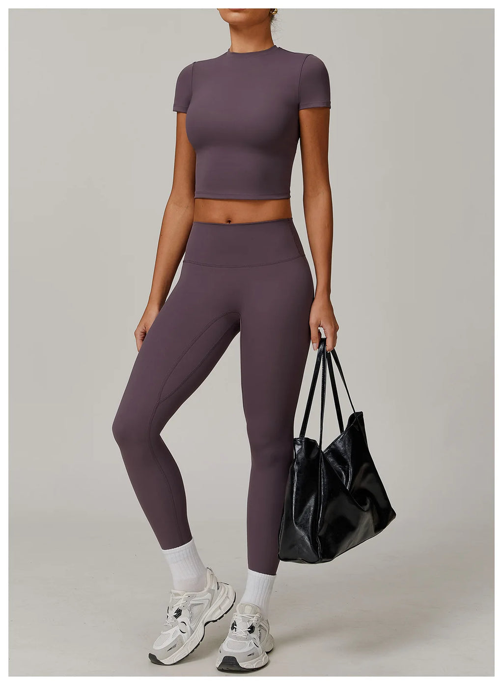 Women's High Waist Yoga Leggings Workout Pants Nylon Spandex Solid Gym Fitness Activewear