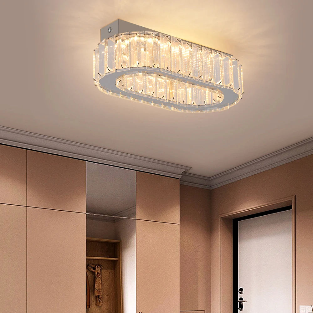 Modern Crystal Led Ceiling Lamp Hotel Lobby Dinning Room Ceiling Chandelier Light Fixture Home Decoration Pendant Lights Lustres
