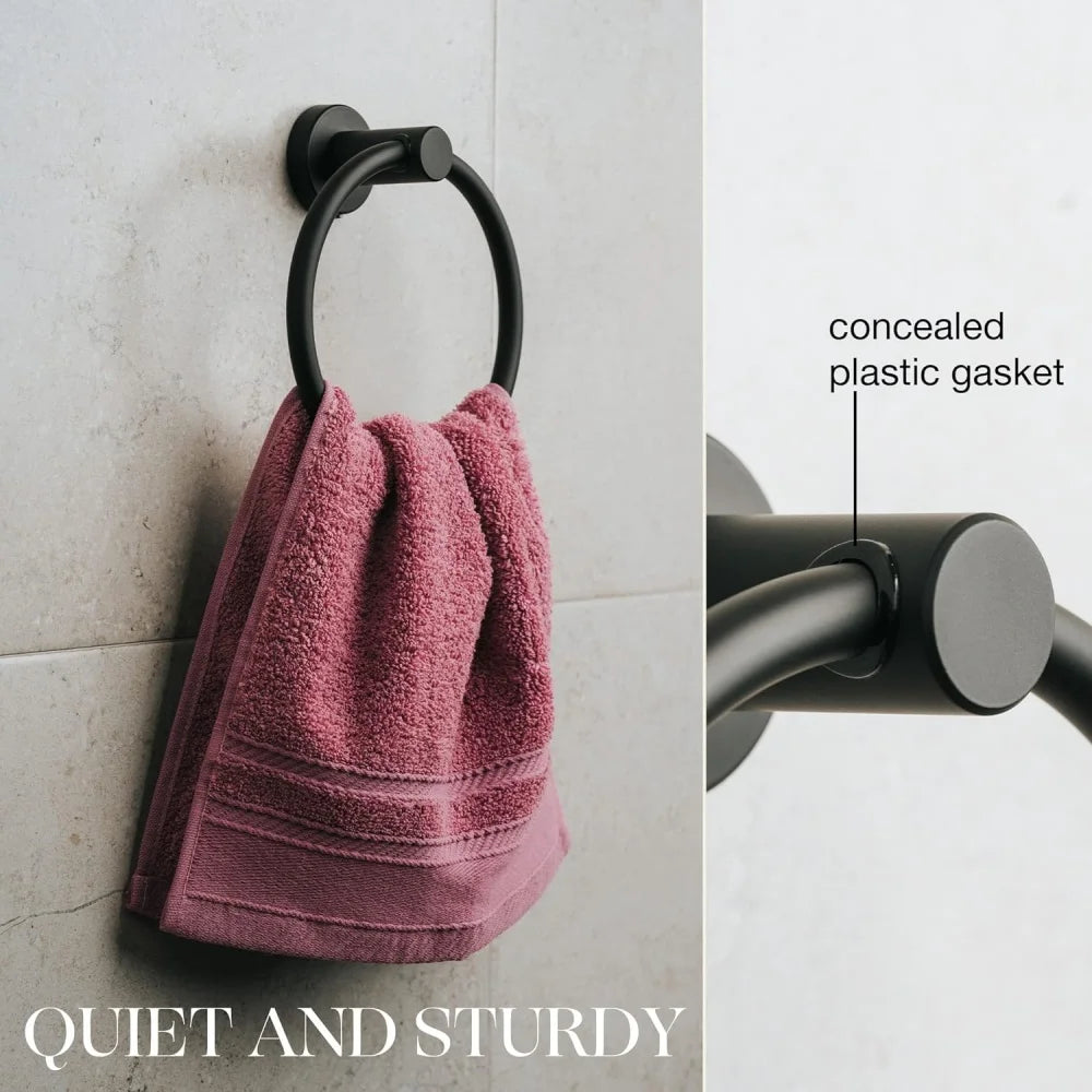 Towel Ring,Modern Hand Towel Holder for Wall,SUS304 Stainless Steel Bathroom Towel Rack, Round Bathroom Towel Hanger ,Towel Rack