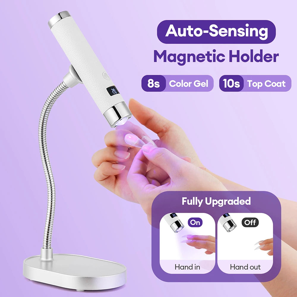 Portable Nail Dryer Light Nail Lamp Rechargeable Gel Nails Lamp With Flexible Hose LED Therapy Light Nail Art Tools