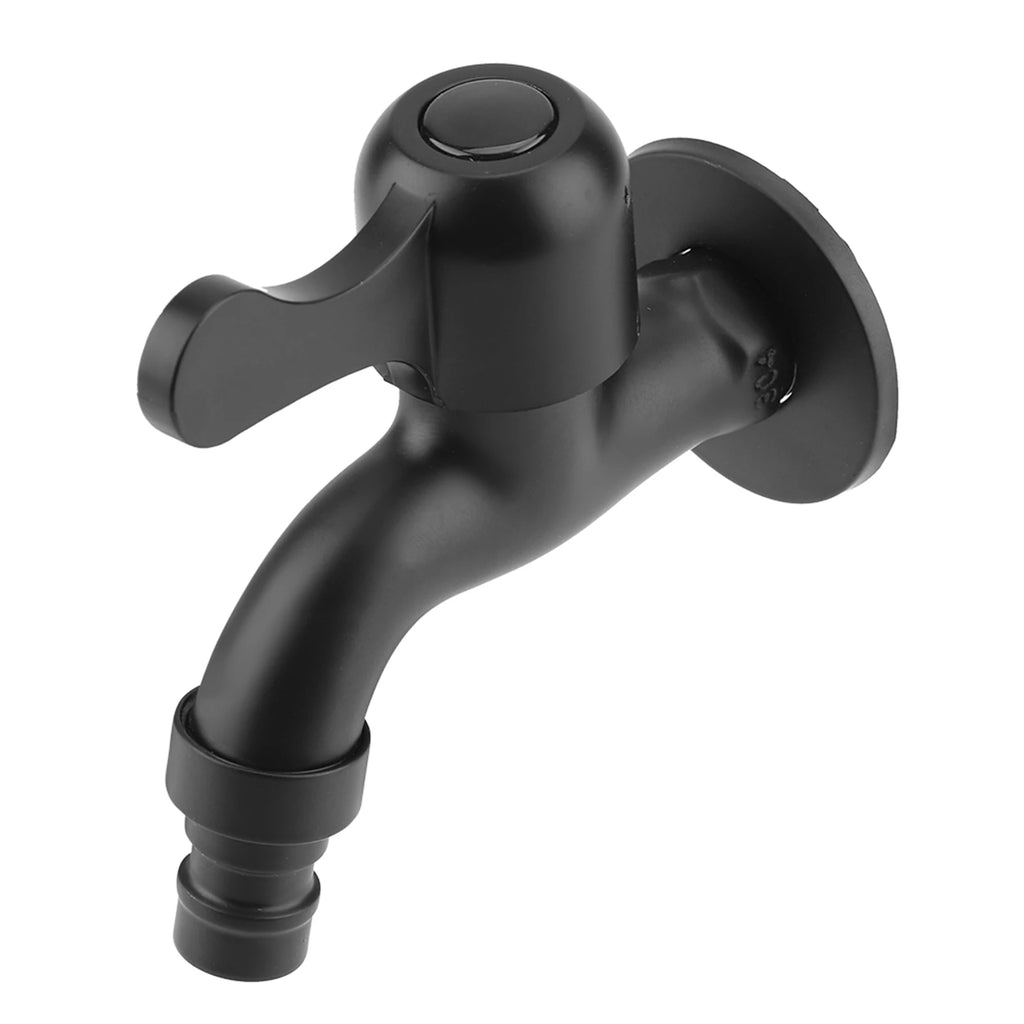 Stainless Steel Wall Mount Tap Garden Water Faucet Black for Washing Machine Laundry Cleaning Wall Mount Toilet Mop Faucet