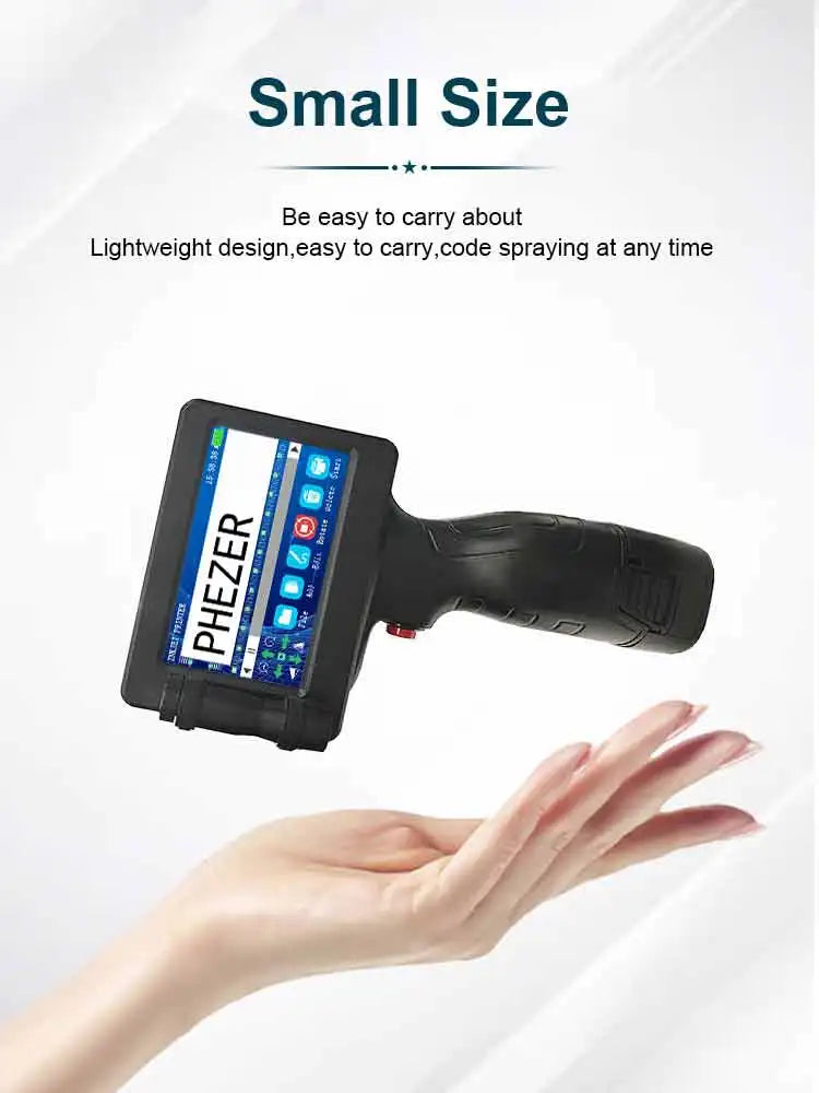 For HP Phezer P17 Handheld Inkjet Printer 12.7mm Smart Labeler for QR Bar Batch Code & Expiry Date 28 Languages Supported
