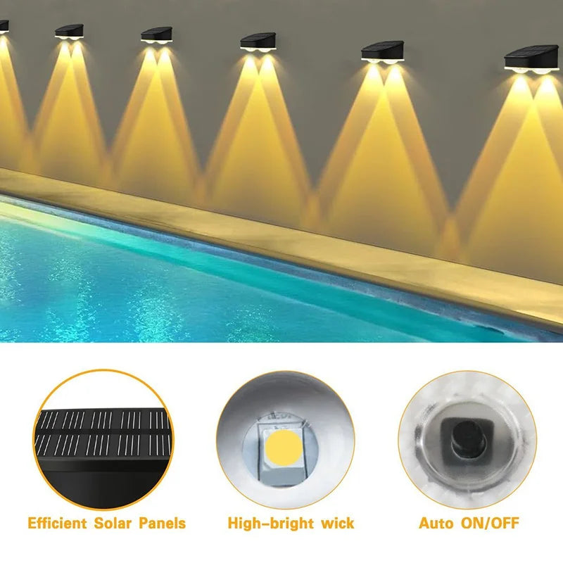 Solar LED Light Outdoor Waterproof Garden Decor Solar Powered Lamp Super Bright Villa Door Number Balcony Sunlight Wall Lighting