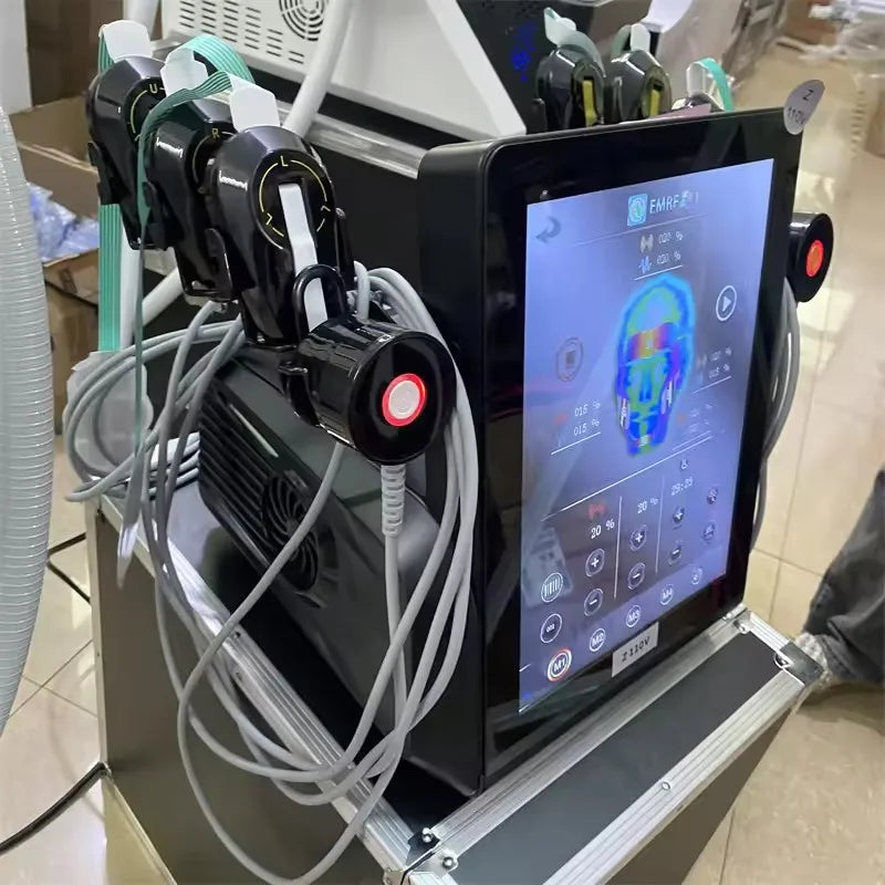 Ems RF Facial Electrostimulation Face Lifting Machine  6 Handles Sculpt Face Pads Massager Device Anti Aging Wrinkles Removal