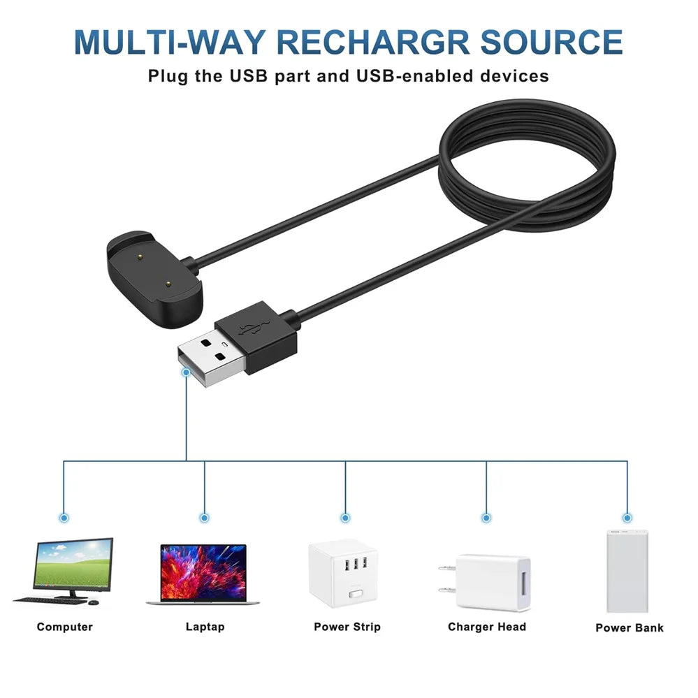 Magnetic Charger Cable for Amazfit Bip 5/3 Bip U T-Rex Pro GTS 4 Mini GTS 2 GTS 2e GTR 2 GTR USB Quick Charging Dock