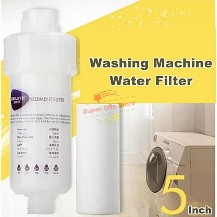 5'' Pre-filter Household Purifier Water Filter for Washing Machine Toilet Shower Water Heater Replaceable PP Cotton Cartridge