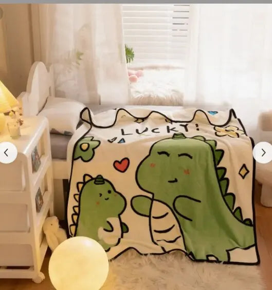 1 PCS Cartoon Dinosaur Pattern Blanket Summer Nap Baby Blanket Soft And Comfortable Fabric Air Conditioning Quilt 100*104CM