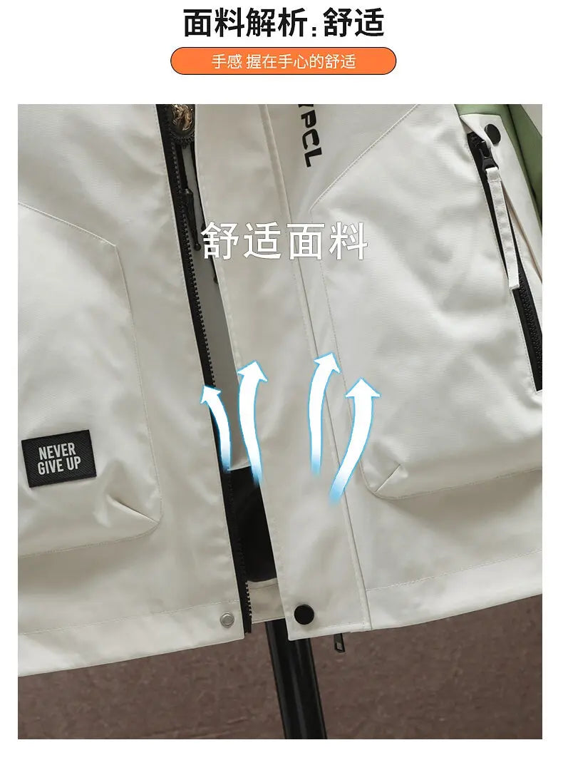 Men's High Streetwear Fashion Hooded Jackets 2026 Spring Autumn Loose Casual Coats Youth Outdoor Sports Windbreaker Top Clothing