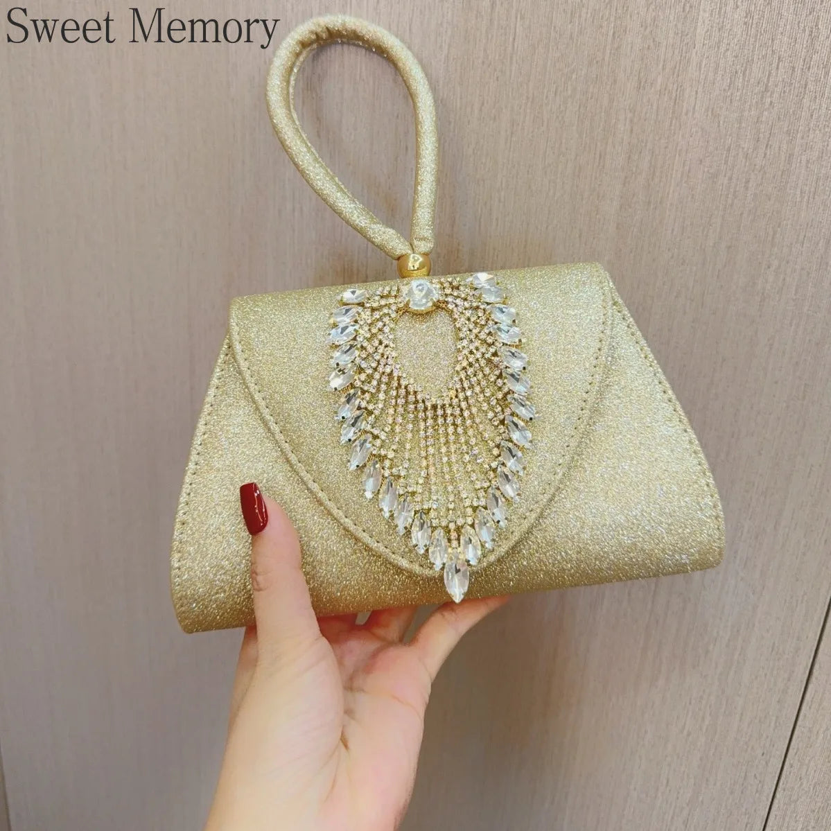 F248 Sweet Memory Diamond Handbag Dinner Party Dolly Bags Wedding Accessories Gold Bag For Women Dress Bags