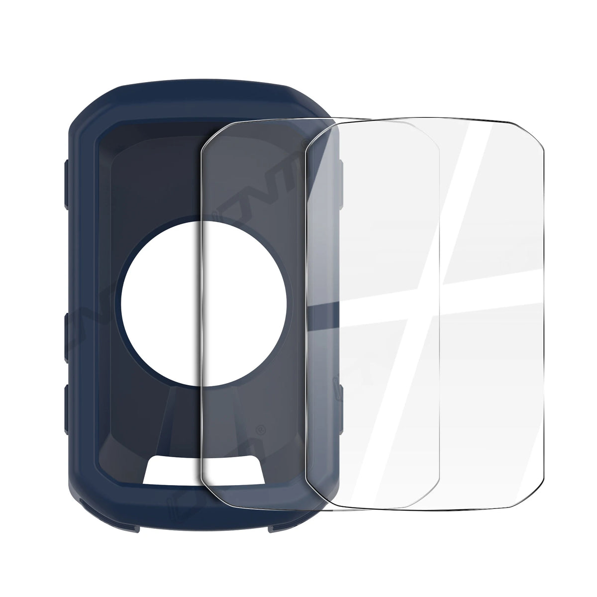 2-in-1 Kit: Silicone Case & 2 Tempered Glass for Garmin Edge 550/850 GPS Bike Computer, Protective Cover + Dual Screen Guards