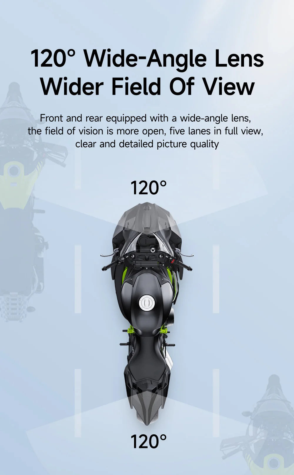 Motorcycle Action Camera Recorder Front & Rearview Waterproof Dual Full Motorcycle DVR Dash Cam Night Vision WiFi Smart Connect