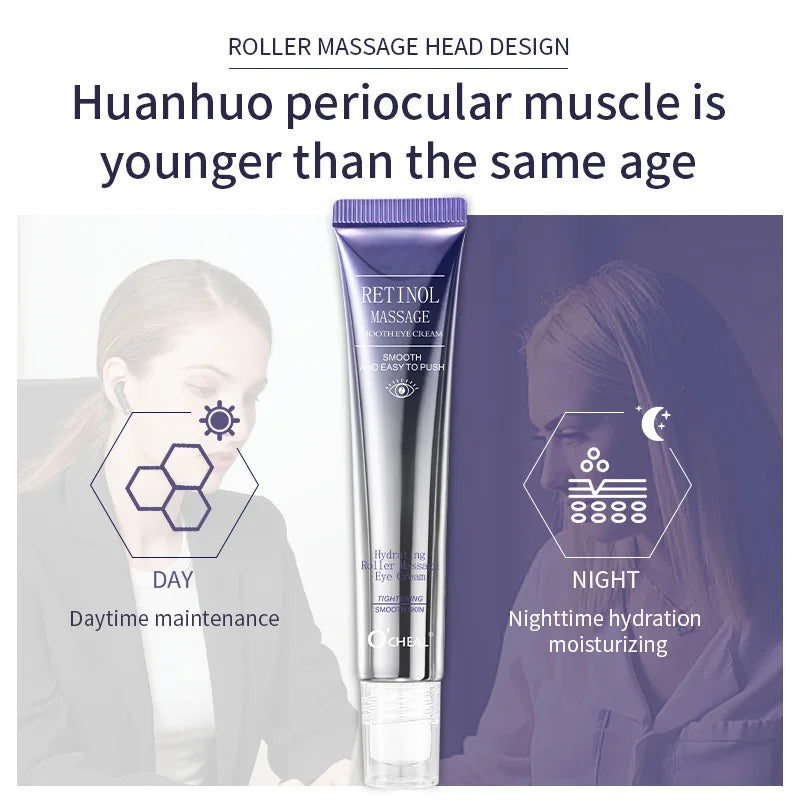 Ocheal Rolling Ball Eye Cream, Rolling Ball Massage Eye Cream, Moisturizing and Nourishing Eye Essence, Reduces Eye Wrinkles and Bags, Suitable for Both Men and Women, a Must-Have for Autumn and Winter.