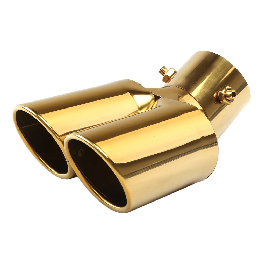 Universal Dual Exhaust Tip Stainless Steel Slant Cut Tip for Car Exhaust Pipe Extension Modification Decoration Muffler Tailpipe