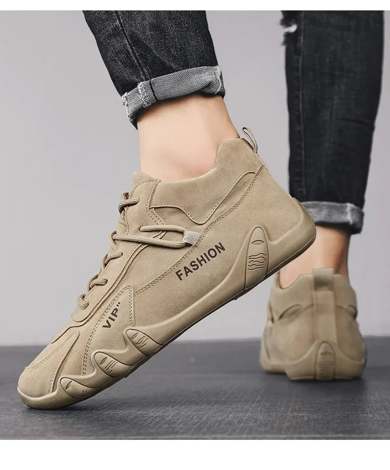 Ankle Boots For Men Spring Man Casual Sneakers Non Slip Khaki Work Mens Shoe Short Boots Loafers Lace Up zapatos de hombres