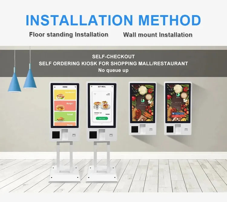 32-inch Self-service Kiosk: Touchscreen For Food Ordering And Restaurant Management