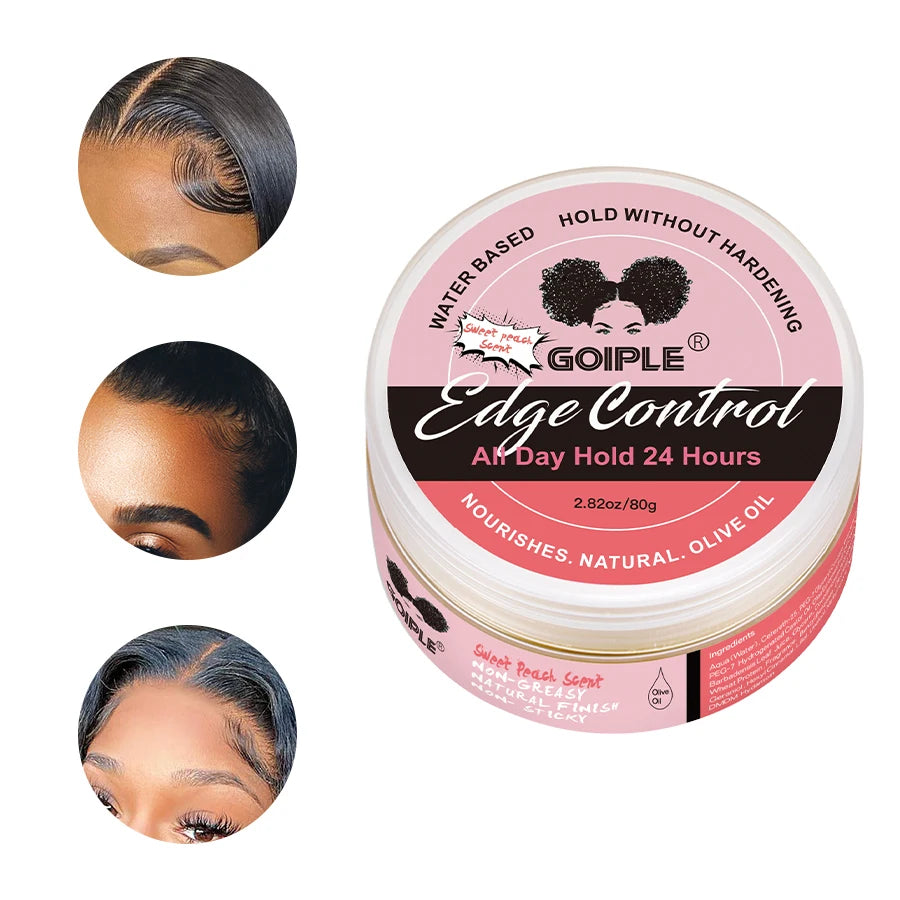 80g Extra Hold Edge Control Gel for Wig 4c Hair 24 Hour Long Lasting Control Gel No-greasy Edge Smoothing Break Hair Styling Wax