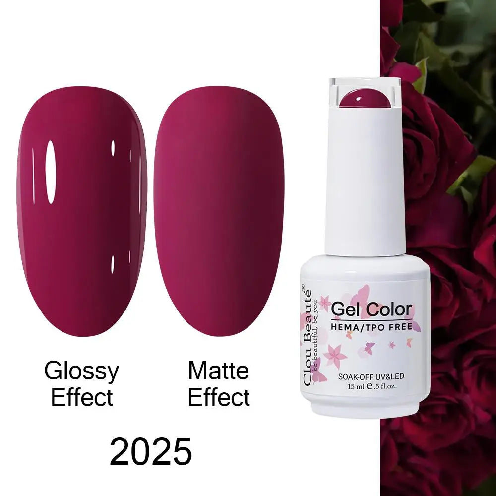 Clou Beaute HEMA TPO FREE Caramel Brown Wine Red Coffee Gel Nail Polish High Pigment Autumn Nail Art Full Coverage UV Varnish