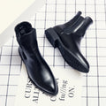 Men Fashion Chelsea Boots Black One Step Business Brand Formal Boots Waterproof Anti slip Wear resistant Size 38-48 Men Boots