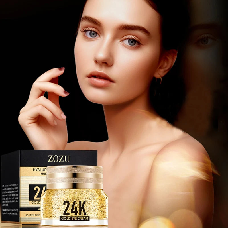 24K hyaluronic acid eye cream, nourishing, improving dark circles and eye wrinkles, anti-aging eye cream essence