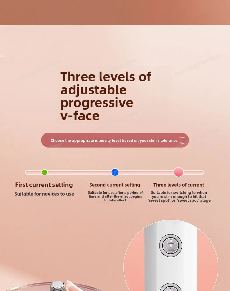 roller facial massager EMS micro current three-level intensity adjustment care rechargeable skin management device facial massa