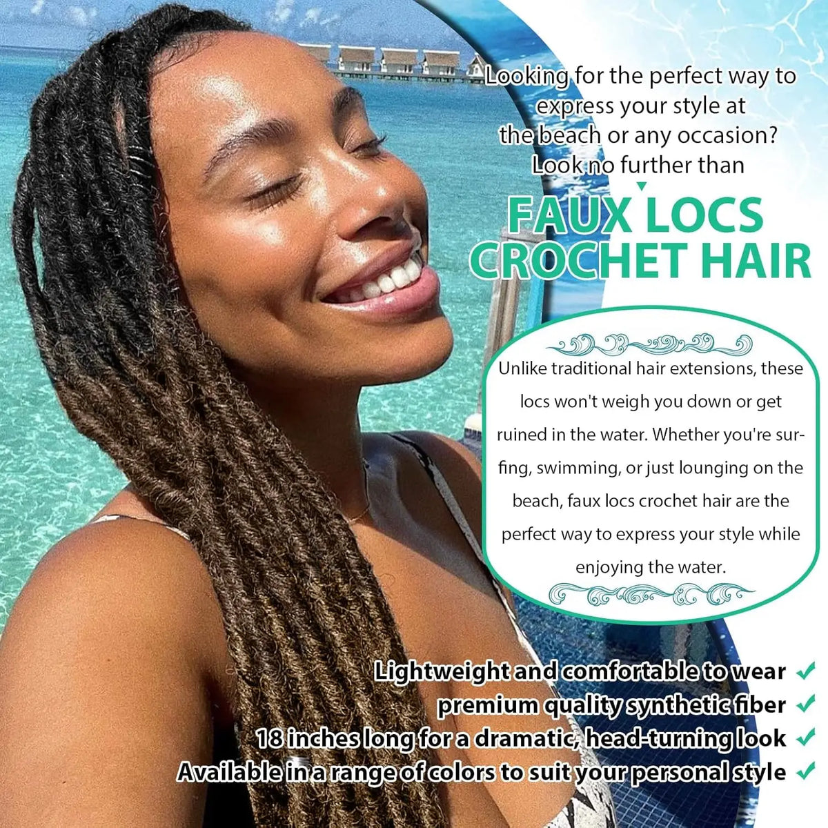 Dreadlocks Crochet Braids Soft Faux Locs Crochet Hair Synthetic Braiding Hair Dreadlocks Faux Locs Soul 18inch Goddess Locs