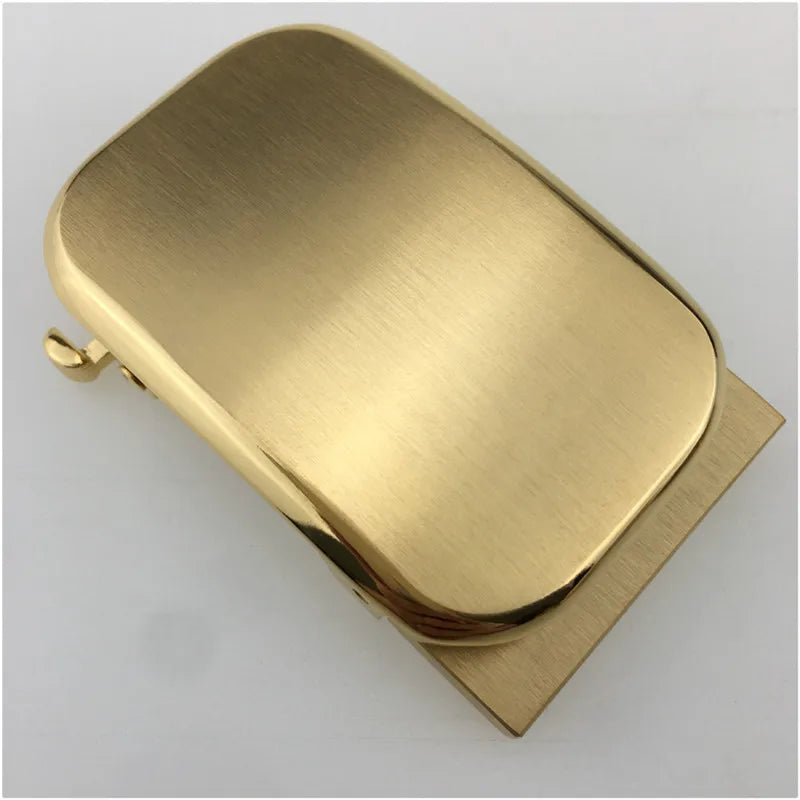 35mm Solid Brass Belt Buckles Men Brushed Metal Automatic Buckle for 33-35mm Waistband Belts Head DIY Leather Craft Accessories