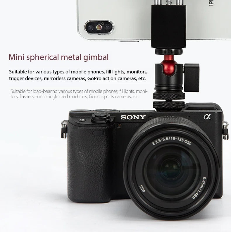 Spherical Mini Gimbal 360 Degree Rotating Digital SLR Camera Small Qimbal Tripod Live Streaming Mobile Phone Qimbal