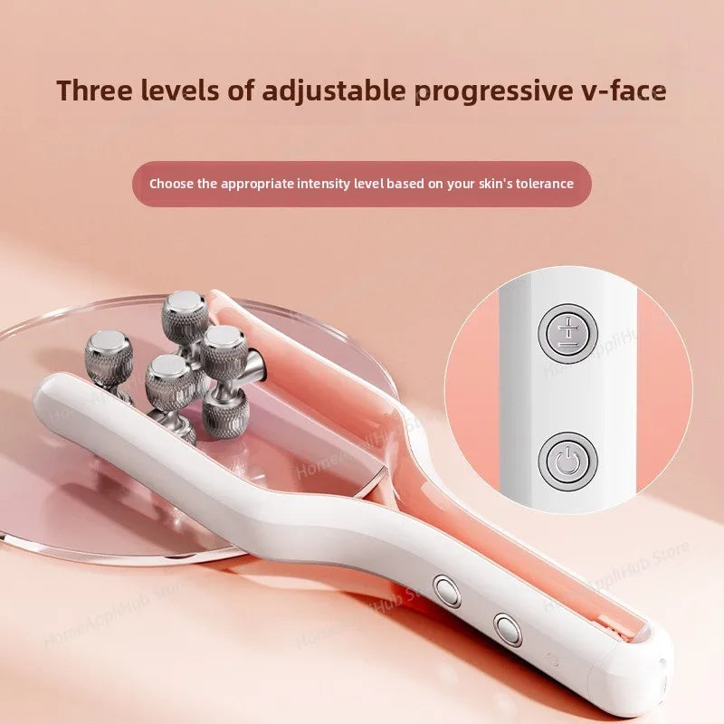 roller facial massager EMS micro current three-level intensity adjustment care rechargeable skin management device facial massa