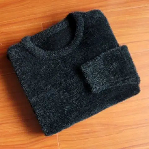Men's Pure Mink Cashmere Sweater O-Neck Pullovers Knit Large Size Mink Sweater Winter New Tops Long Sleeve High-End Jumpers X49