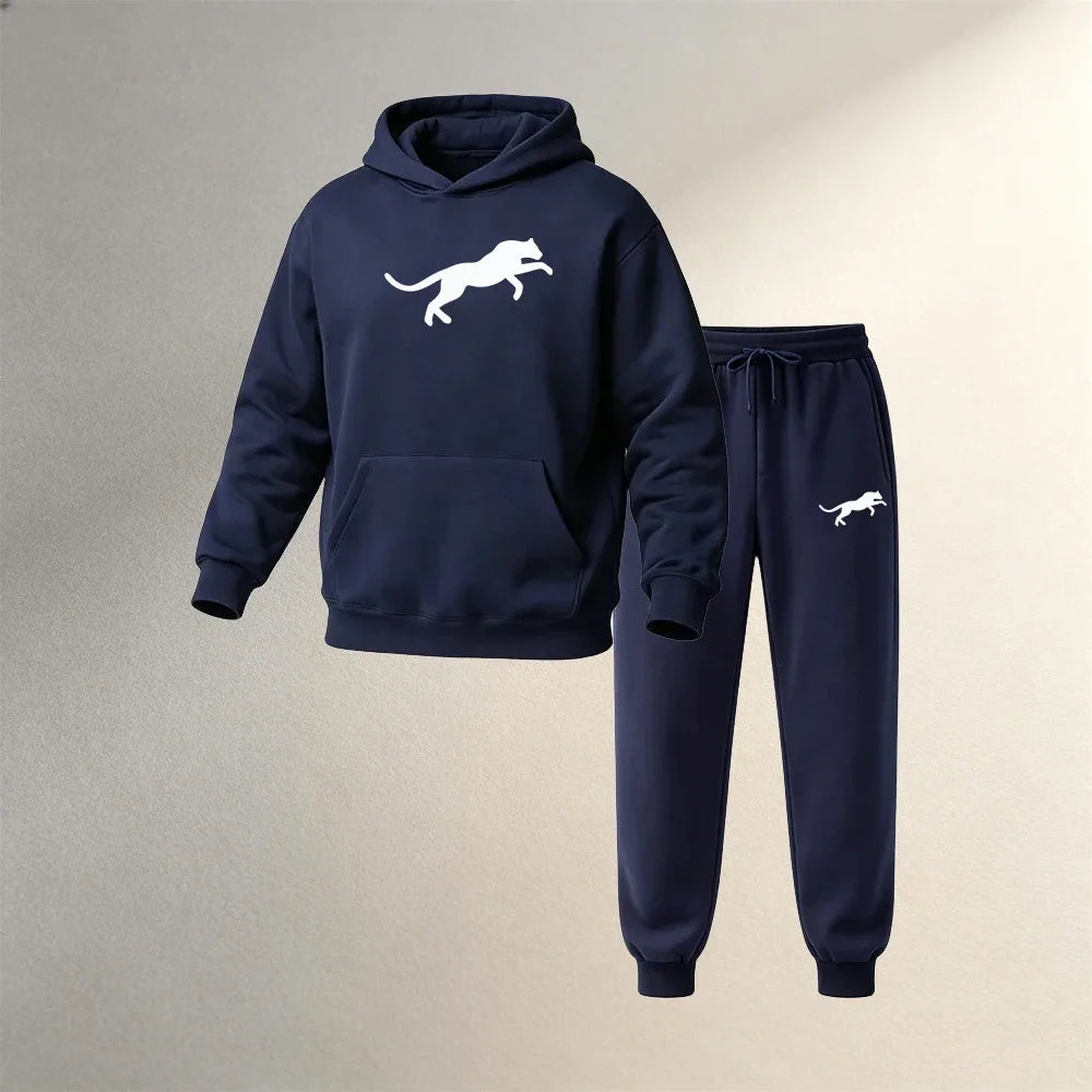 Men's Clothing Pullover Hoodies Sets 2Pcs Autumn Winter Sport Casual Fashion Men's Warm Sweatpants Suit Loose Street Male Outfit