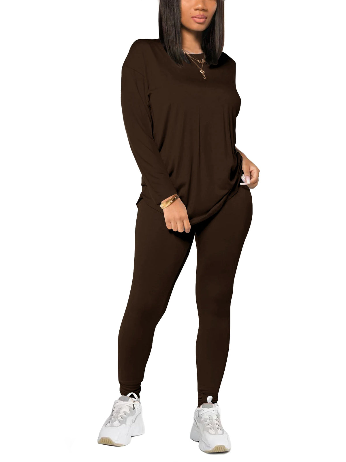 Spring and summer women's two-piece set long sleeved pants sportswear yoga clothes casual suit suitable for summer and autumn