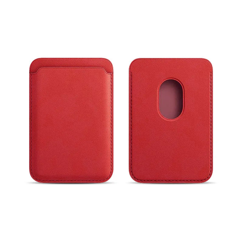 Magnetic Card Holder Leather PU Card Sleeve ID Card Holder Mobile Phone Back Sticker Bag For Magsafe iPhone 17 Card Holder Cover