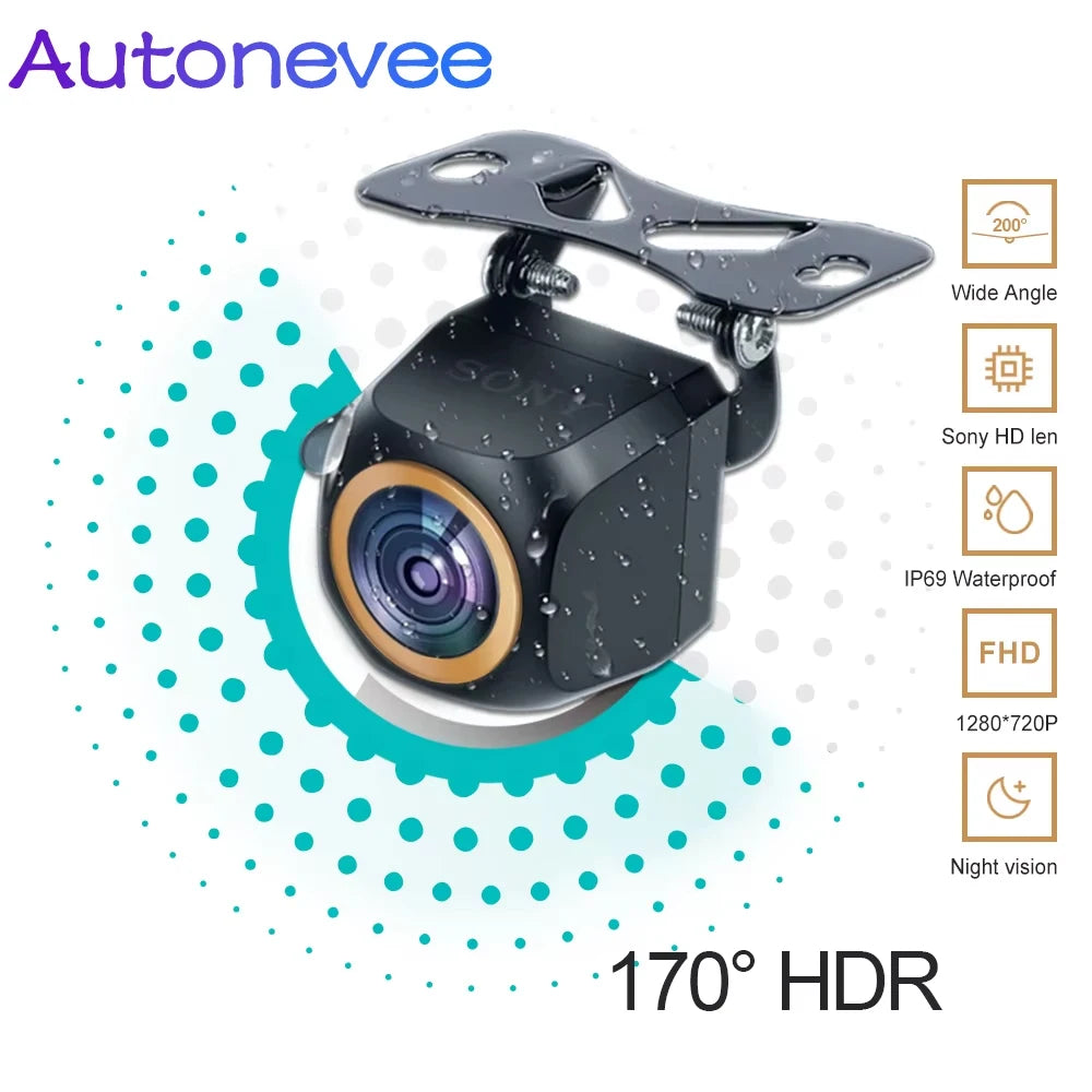 Car Rear View Camera 200° AHD 1920x1080P For Fisheye Golden Lens Full HDR Night Vision Vehicle back car reversing Front Camera