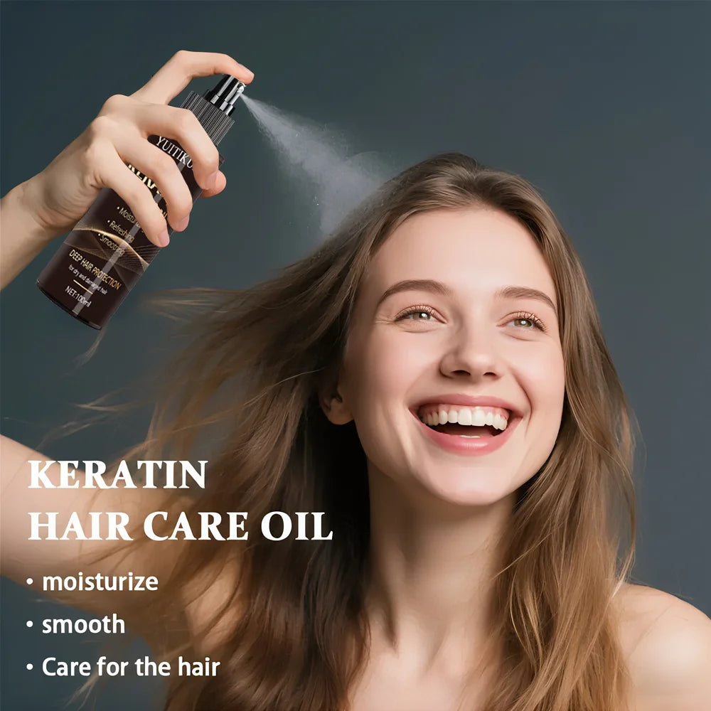 YUITIKUE Keratin Hair Care Oil Moisturizing Smoothing Refreshing Deep Protection For Dry Damaged Hair