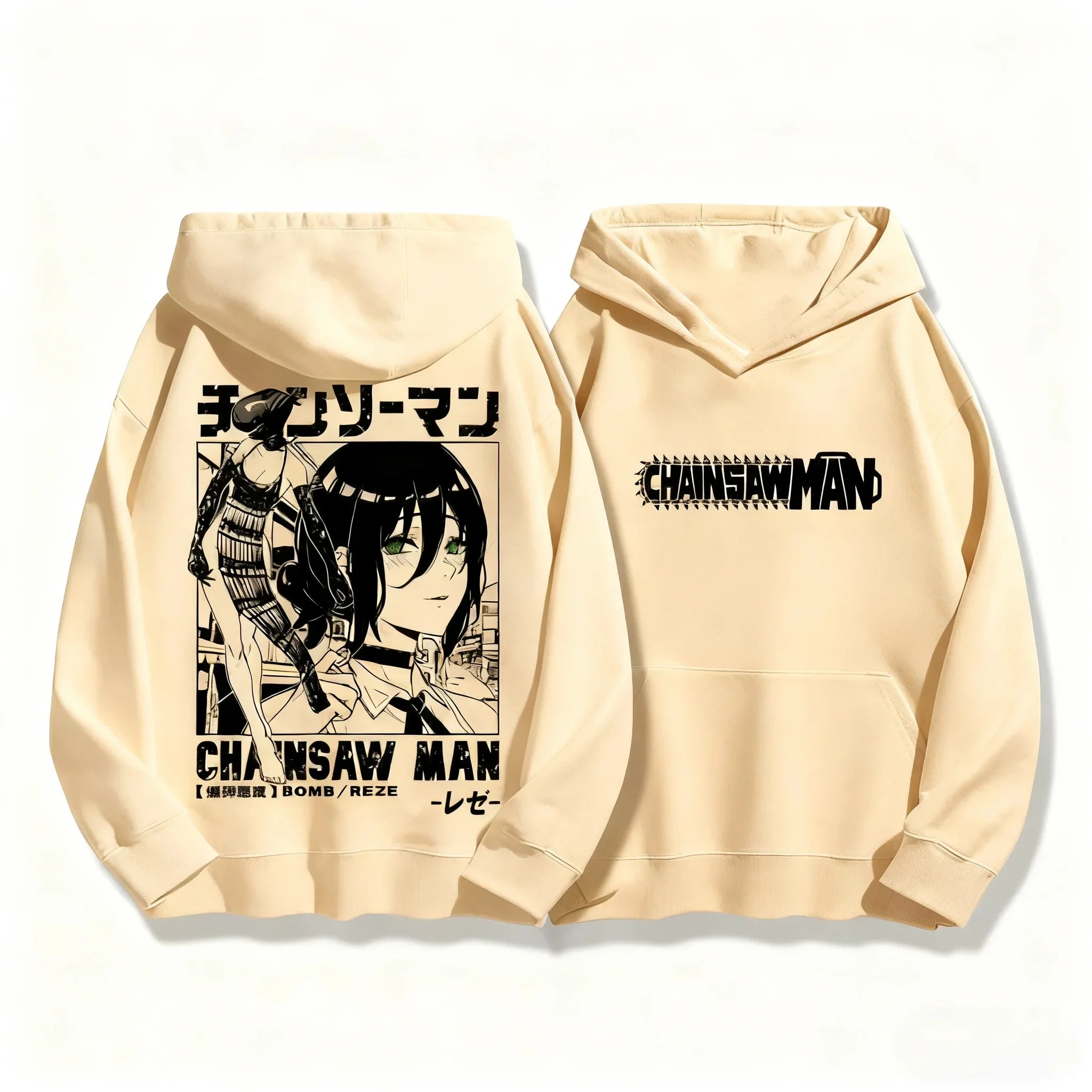 Autumn Winter Sweatshirt Chainsaw Man Reze Hooded Men Women Oversized Y2k Unisex Fleece Warm Pullovers Hip Hop Women Hoodie Top