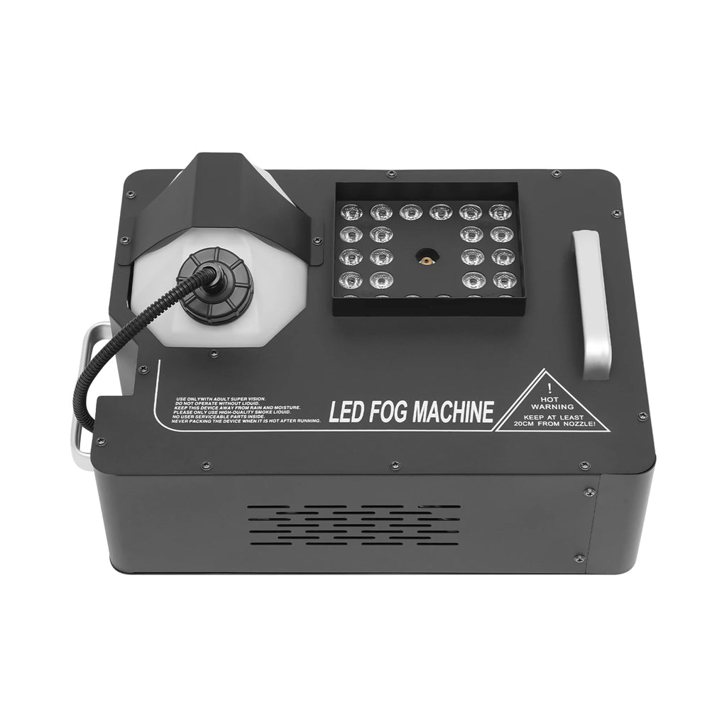 24led 1500w Column Smoke Generator 3-in-1 with Built-In Power Adapter 16.54*12.6*9.45 in Fog Smoke Machine with Remote Control Seven Light Colors 0.53 Gal Oil Tank for Wedding Haunted Houses Halloween Parties Christmas Clubs