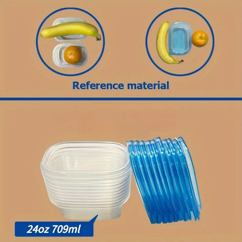 12Pcs Reusable Leak‑Proof Food Containers (6 Boxes+6 Lids), Microwave & Dishwasher Safe, for Bento, Picnic & Daily Use