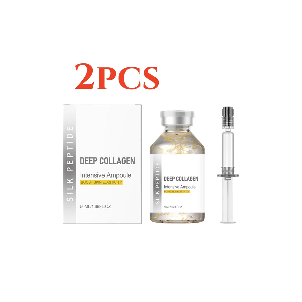 Deep Collagen Silk Peptide Facial Ampoule Serum,Anti-Aging with Copper Peptides&Plumping&Firming with Hydrolyzed Collagen,Silky Hydration with Hydrolyzed Silk Protein&Barrier Strengthening,Firming&Lifting Effect,Lightweight N