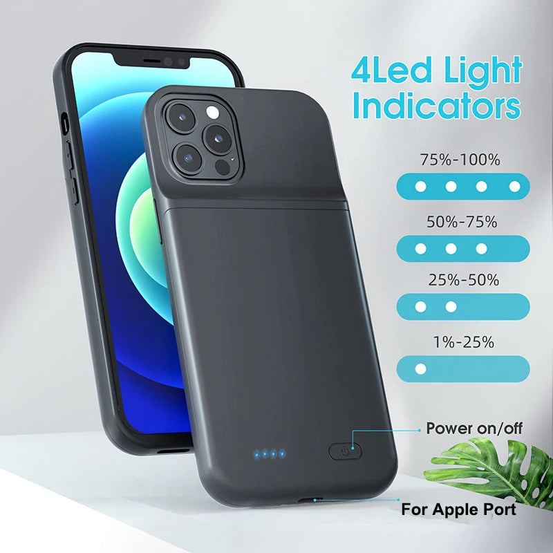 Battery Case For iPhone 11 12 13 14 15 16 17 Pro Max 12 13 Mini XS Max XR 6 7 8 Plus SE 2 Power Bank Battery Charger Case Cover